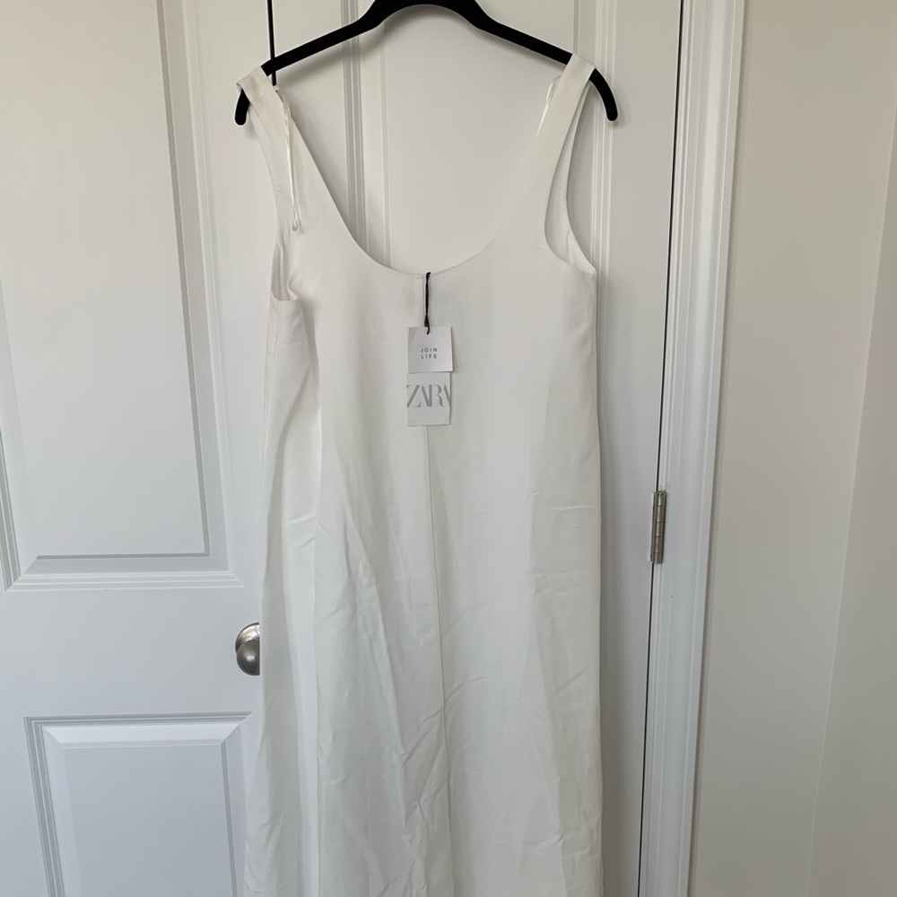 Zara White Linen Blend Dress - Picture 10 of 10